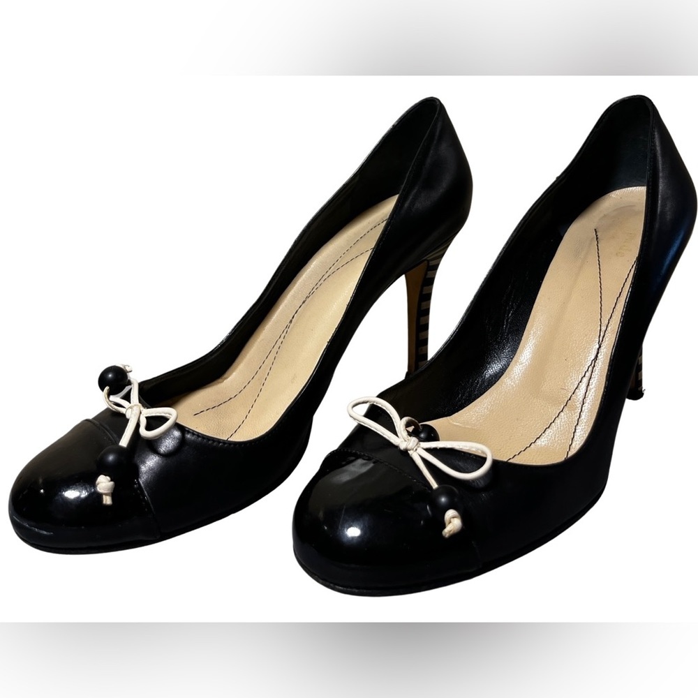 Kate Spade Leather Round Toe Pumps Honey Bee Inspired Sz 8 $268 Unique Limited - Picture 4 of 4
